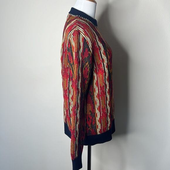 Paul Smith Red and Navy Textured Wool Crewneck Sweater - Picture 3 of 7